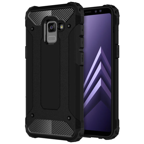 Military Defender Shockproof Case for Samsung Galaxy A8+ (2018) - Black
